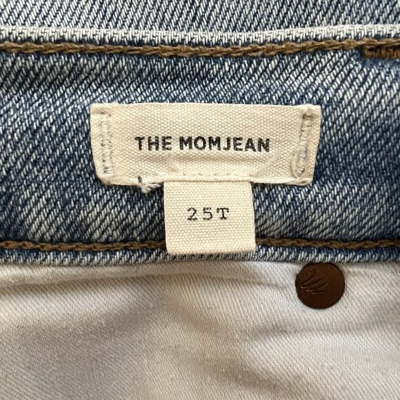 Madewell Women's The Mom Jean Distressed High Rise Frayed Hem Jeans - Size 25T - Picture 7 of 8